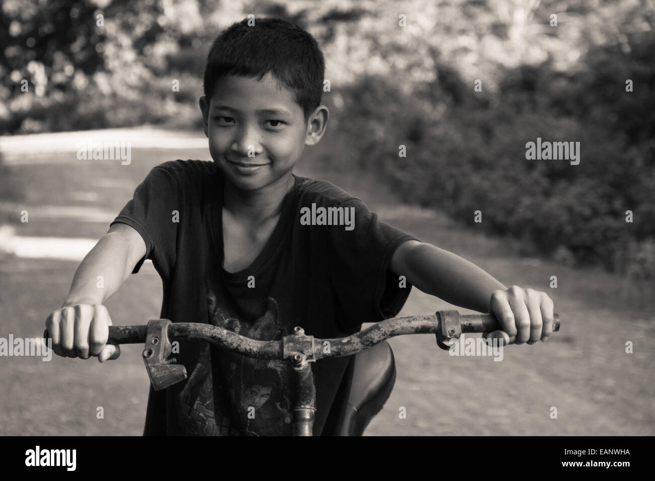 Smirking Lao kid Stock Photo