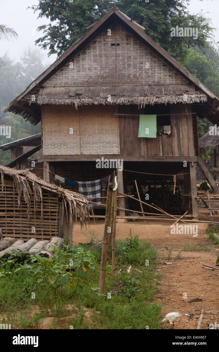 Traditional house in rural Laos Stock Photo Alamy