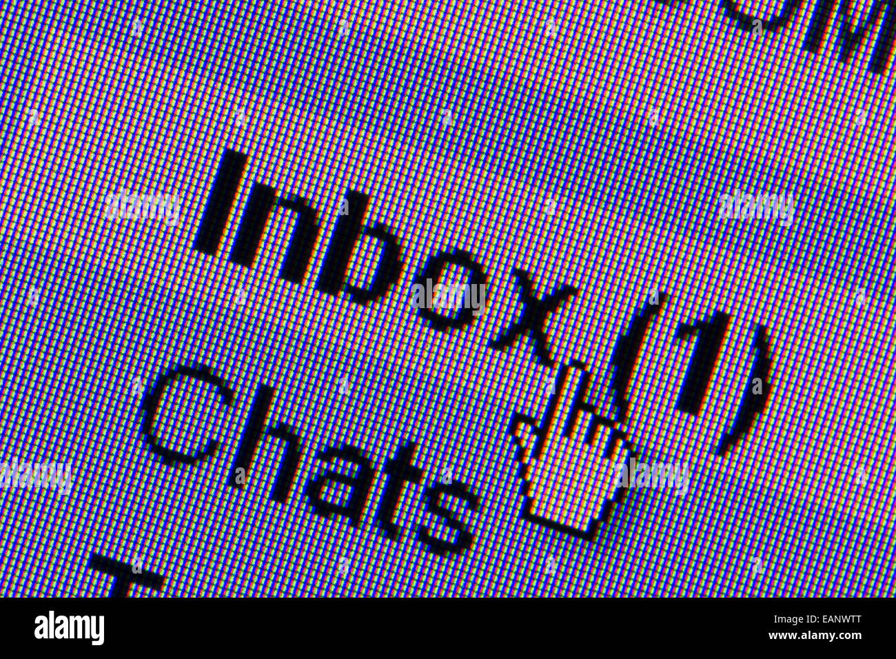 New message in mailbox. Macro screen view of old monitor Stock Photo