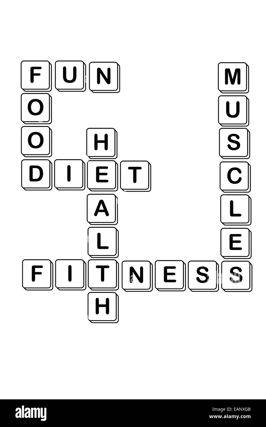 diet crossword made of scrabble letter, isolated on white background Stock Photo