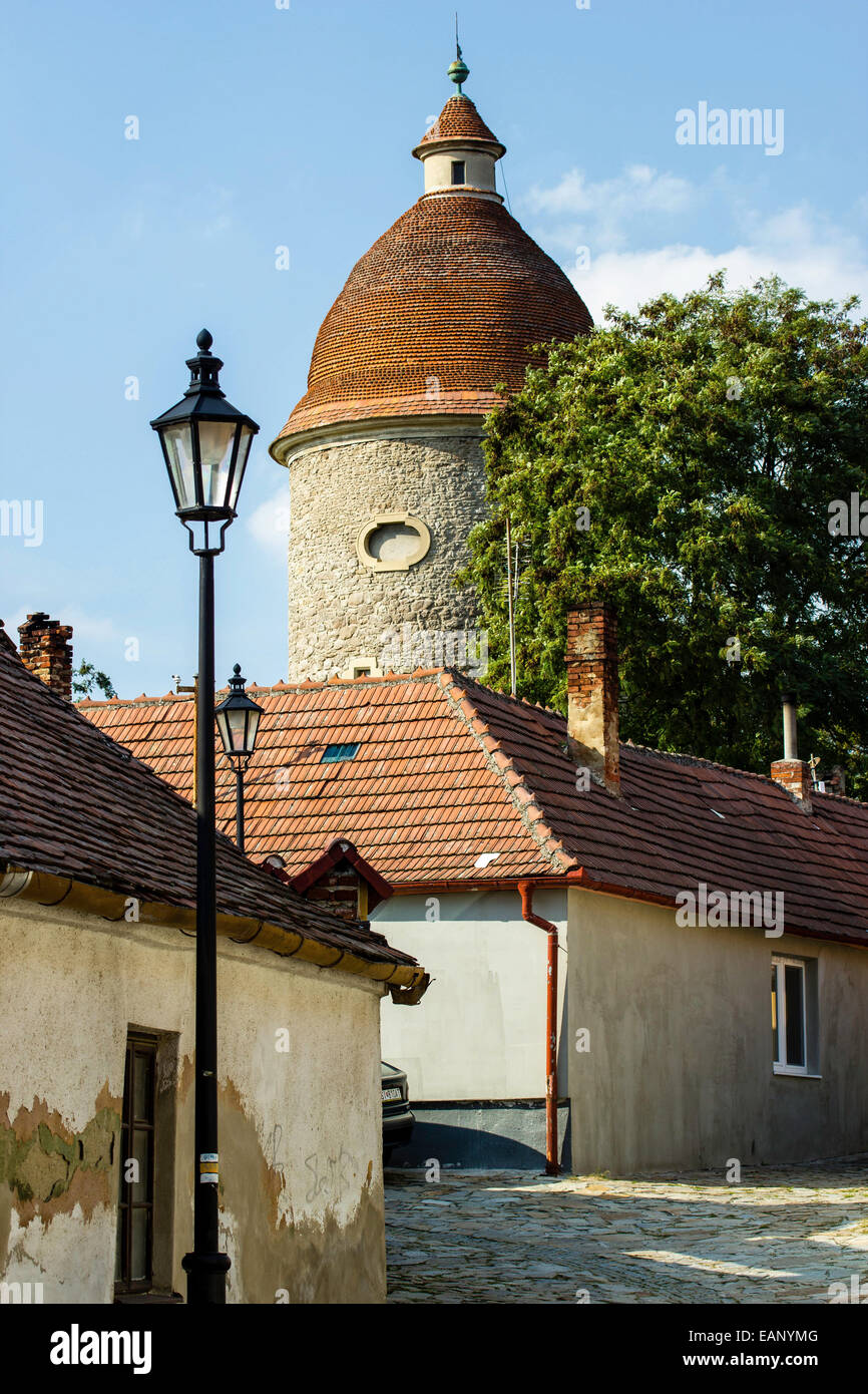 Traditional Ronta House Frame Old houses and rotunda in the background Stock Photo - Alamy