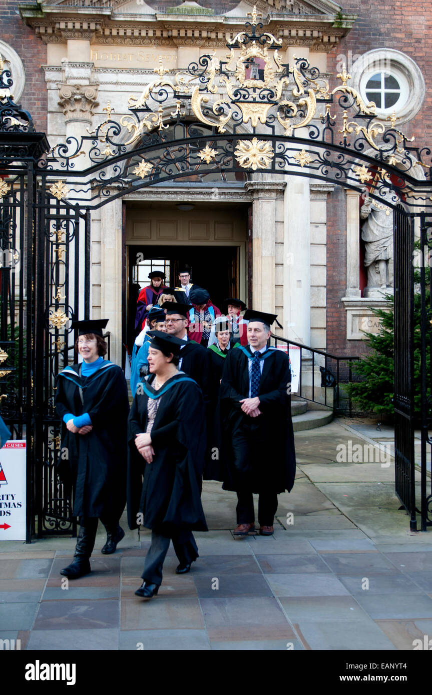 Worcester University graduation day the academic procession from the