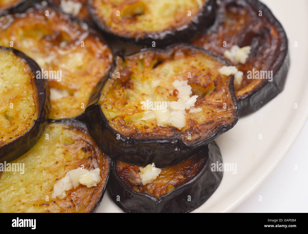 grilled eggplants with garlic Stock Photo Alamy