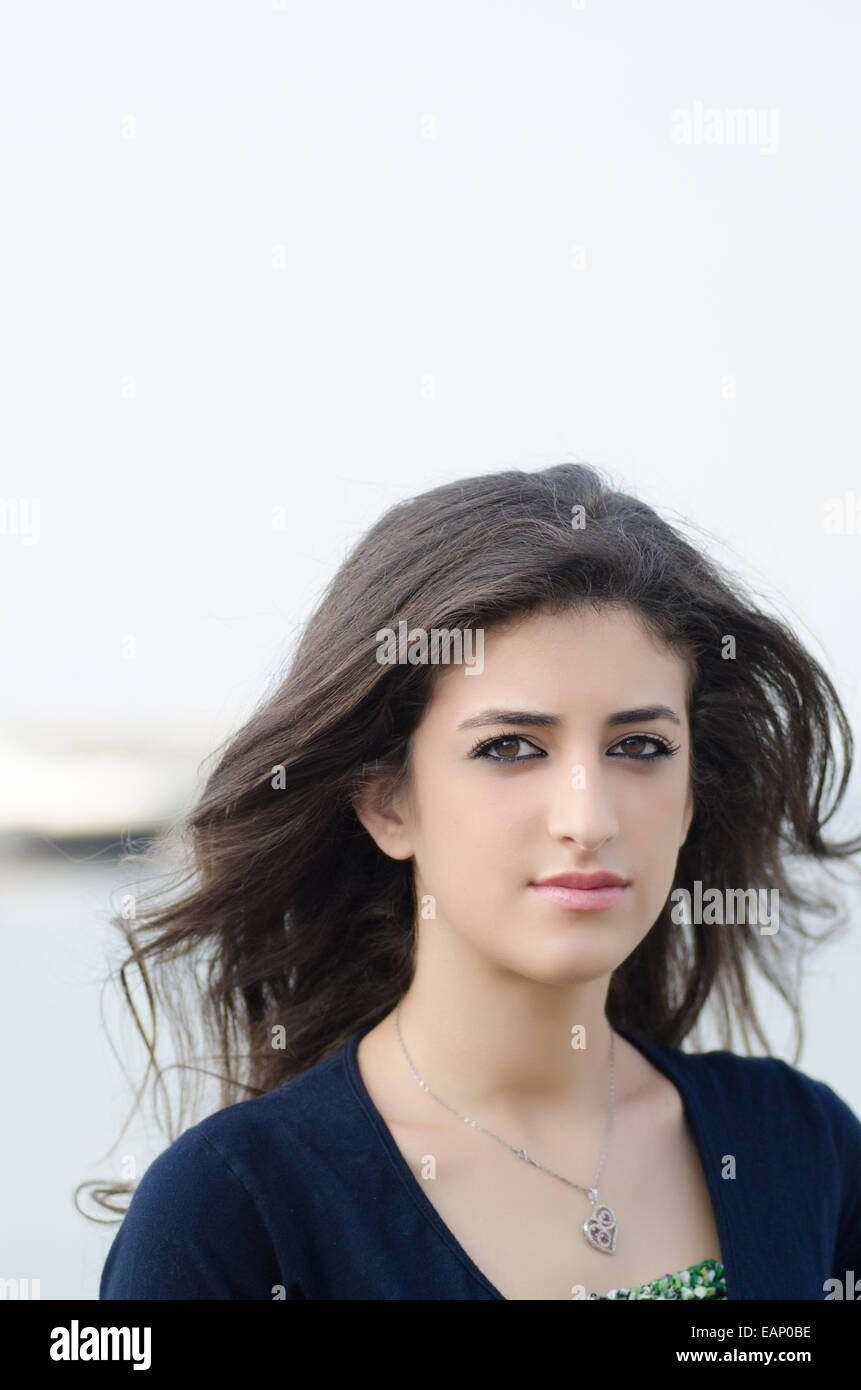 Beautiful Middle eastern girl outdoors Stock Photo