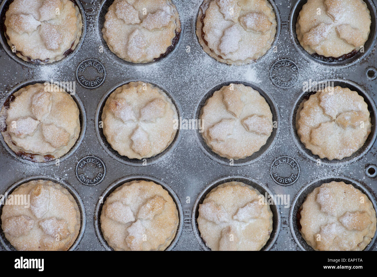 Baking Homemade Christmas mince pies Stock Photo