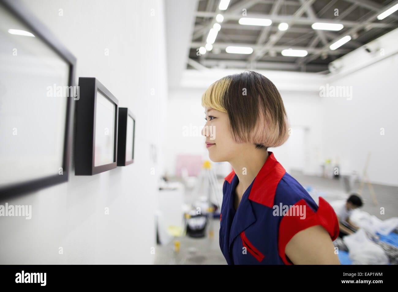 An artist at work in a studio. Stock Photo