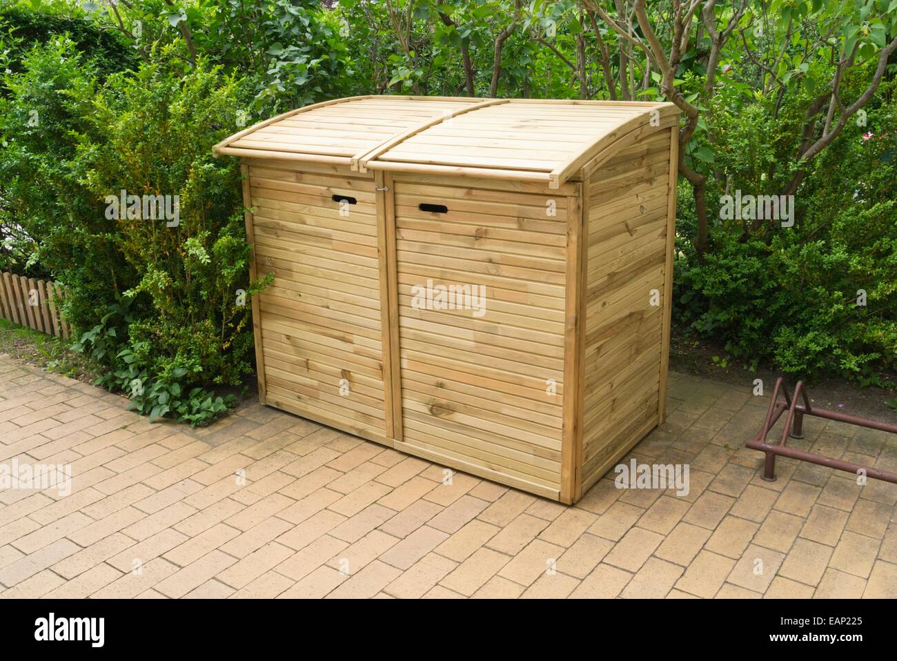 Wooden bin cover Stock Photo