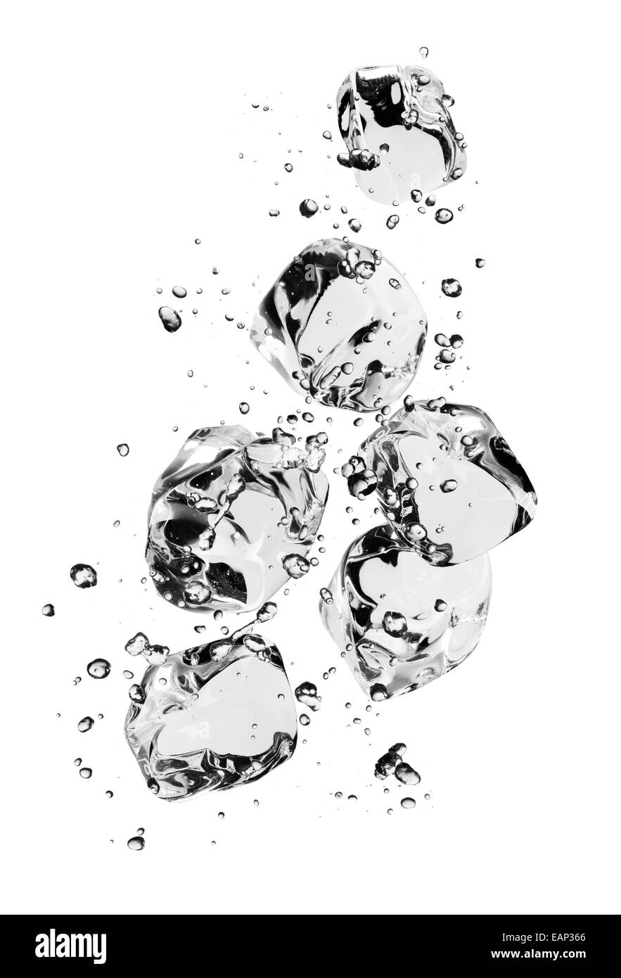 Ice cubes with bubbles, isolated on white background Stock Photo - Alamy