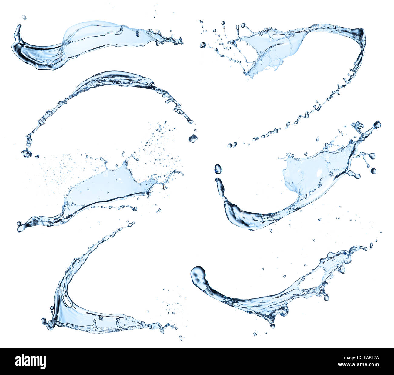 Water splashes, isolated on white background Stock Photo - Alamy