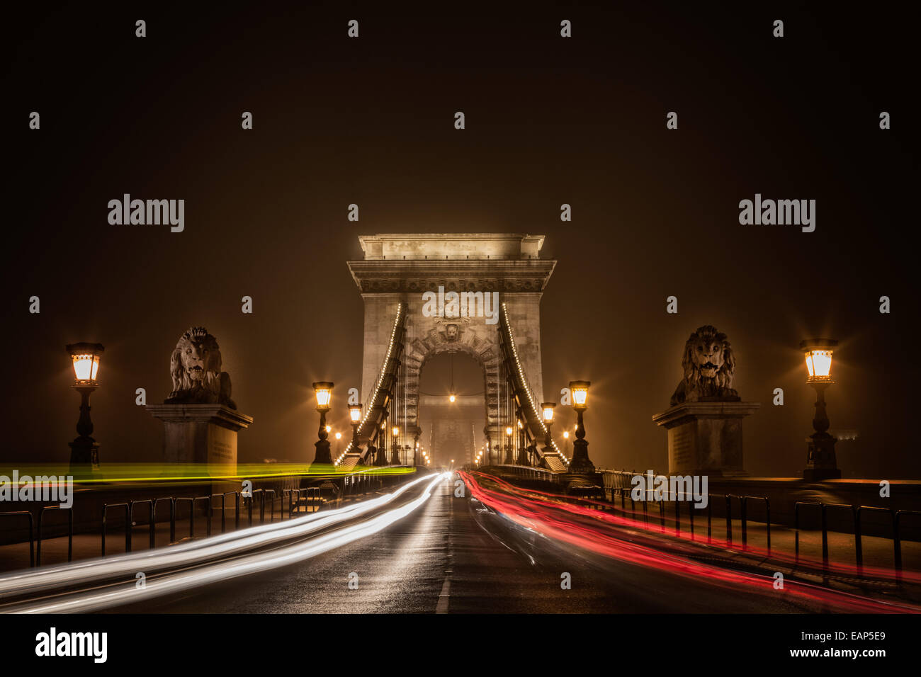 The Chain Bridge beautiful historical architecture over the Danube in