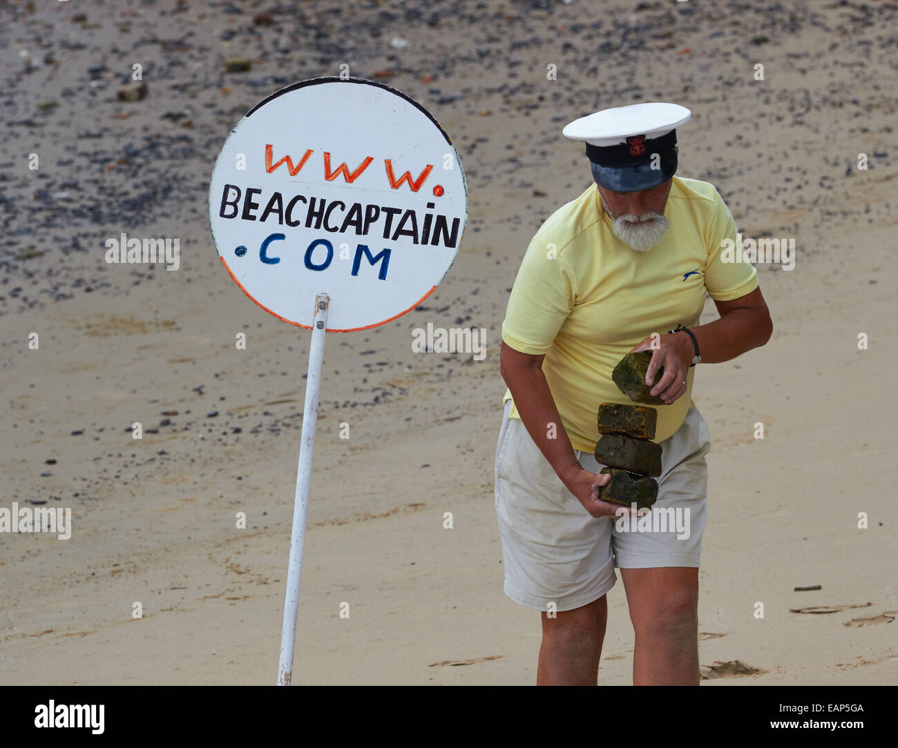 The Beach Captain a sand sculpture artist South Bank London England ...
