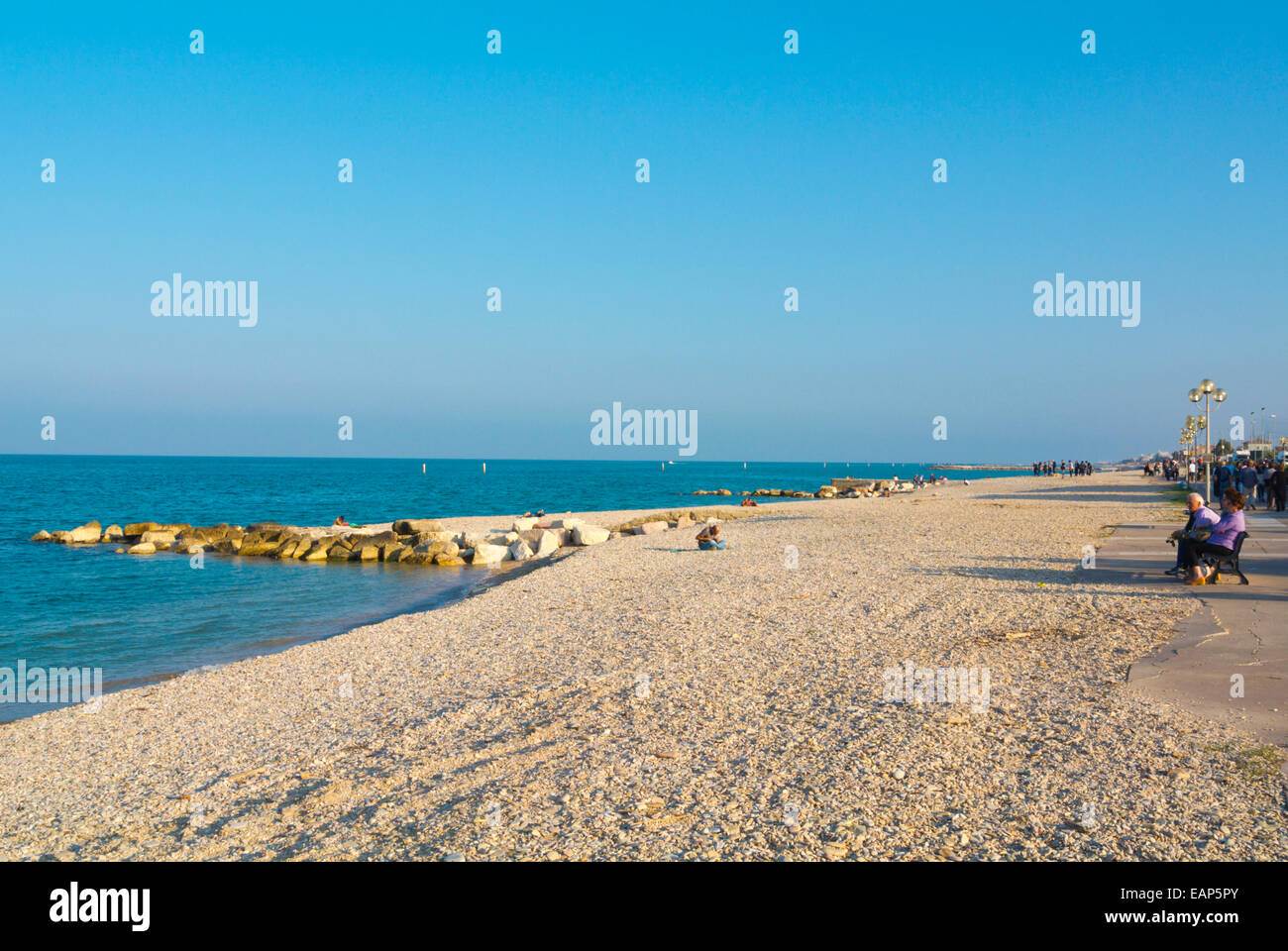 Town beach, Fano, Marche region, Italy Stock Photo
