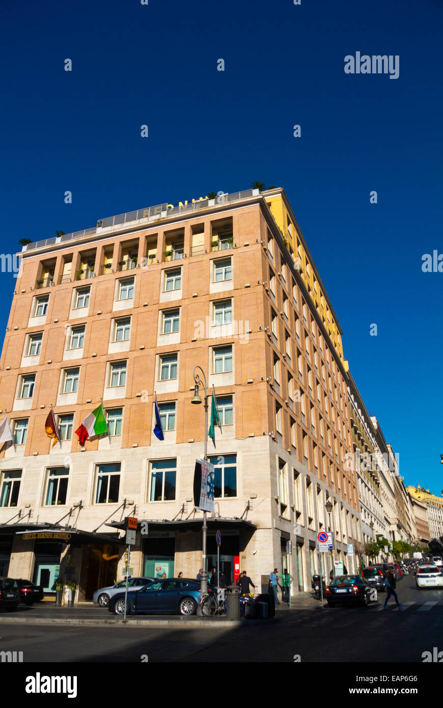 Hotel Bernini Bristol, Piazza Barberini, Tridente district, central  Rome, Italy Stock Photo