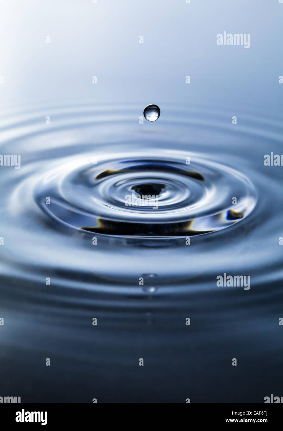 Macro shot of water circles Stock Photo