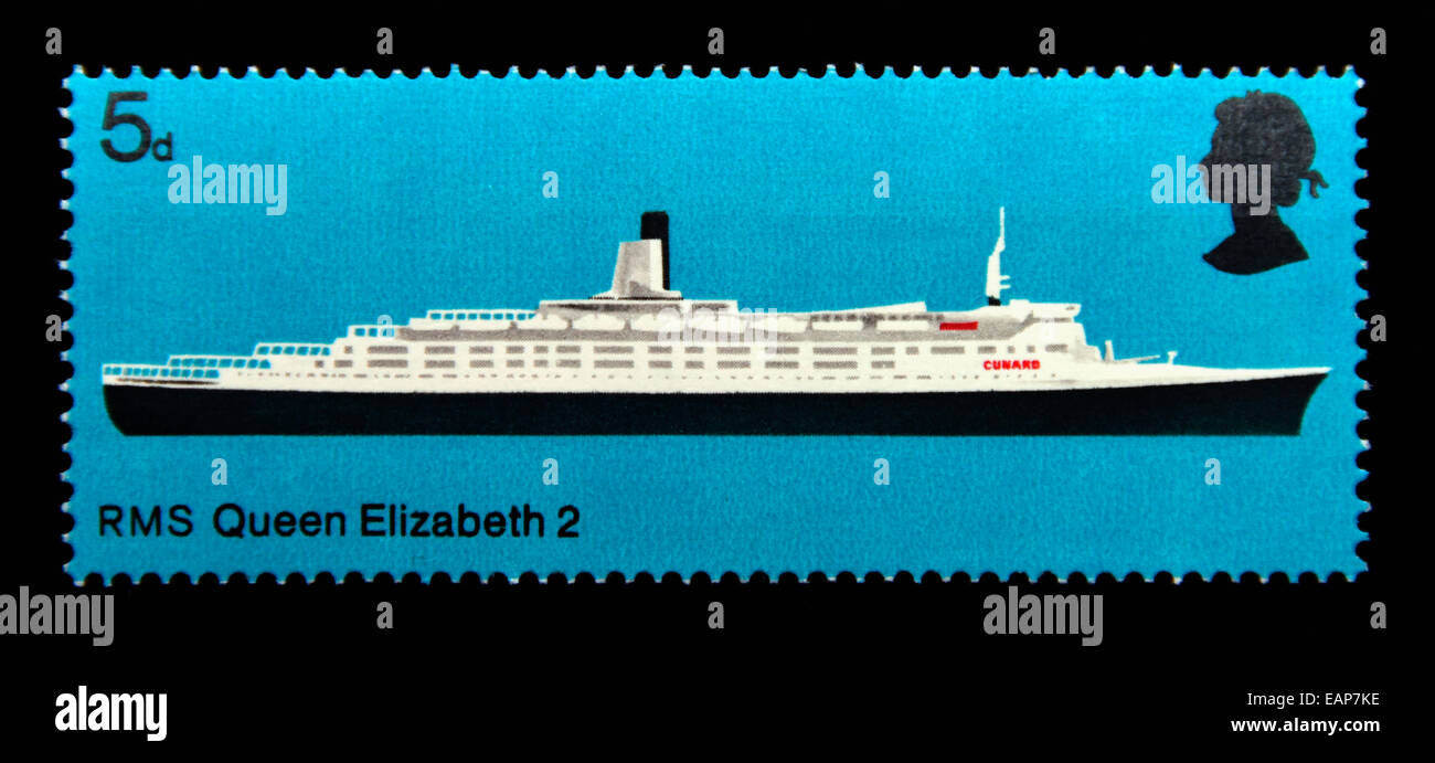 50 Postage stamp Great Britain British Ships Queen Elizabeth II 1969 ...