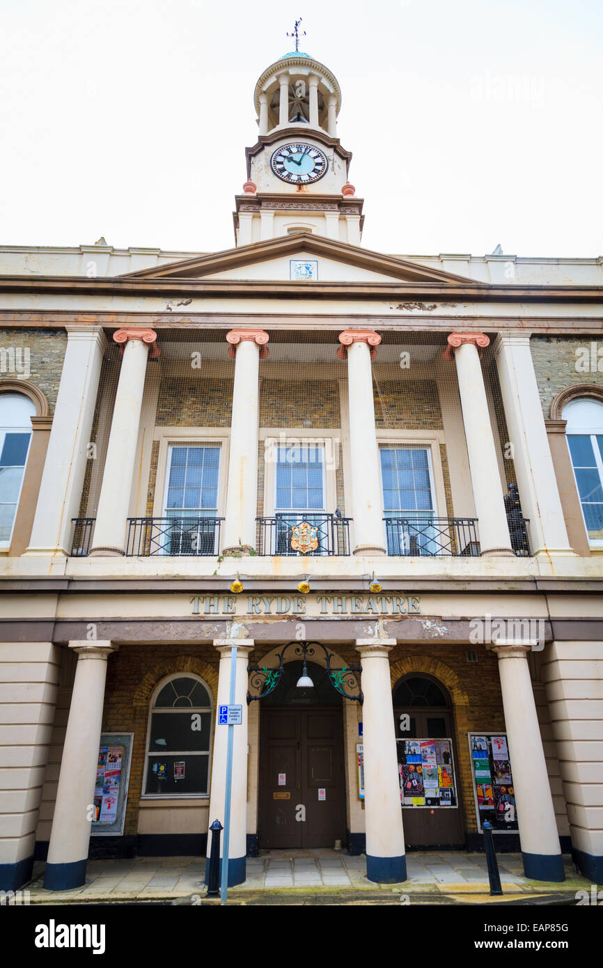 Exterior of the Ryde Theatre with clock tower on the Isle of Wight