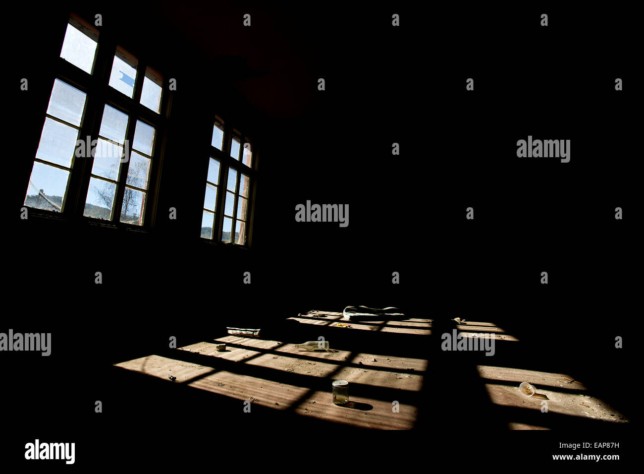 Abandoned school after an earthquake years ago. Stock Photo