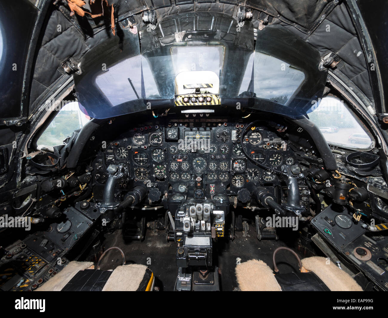 the cockpit of a 1960s vintage RAF Vulcan V-bomber Stock ...