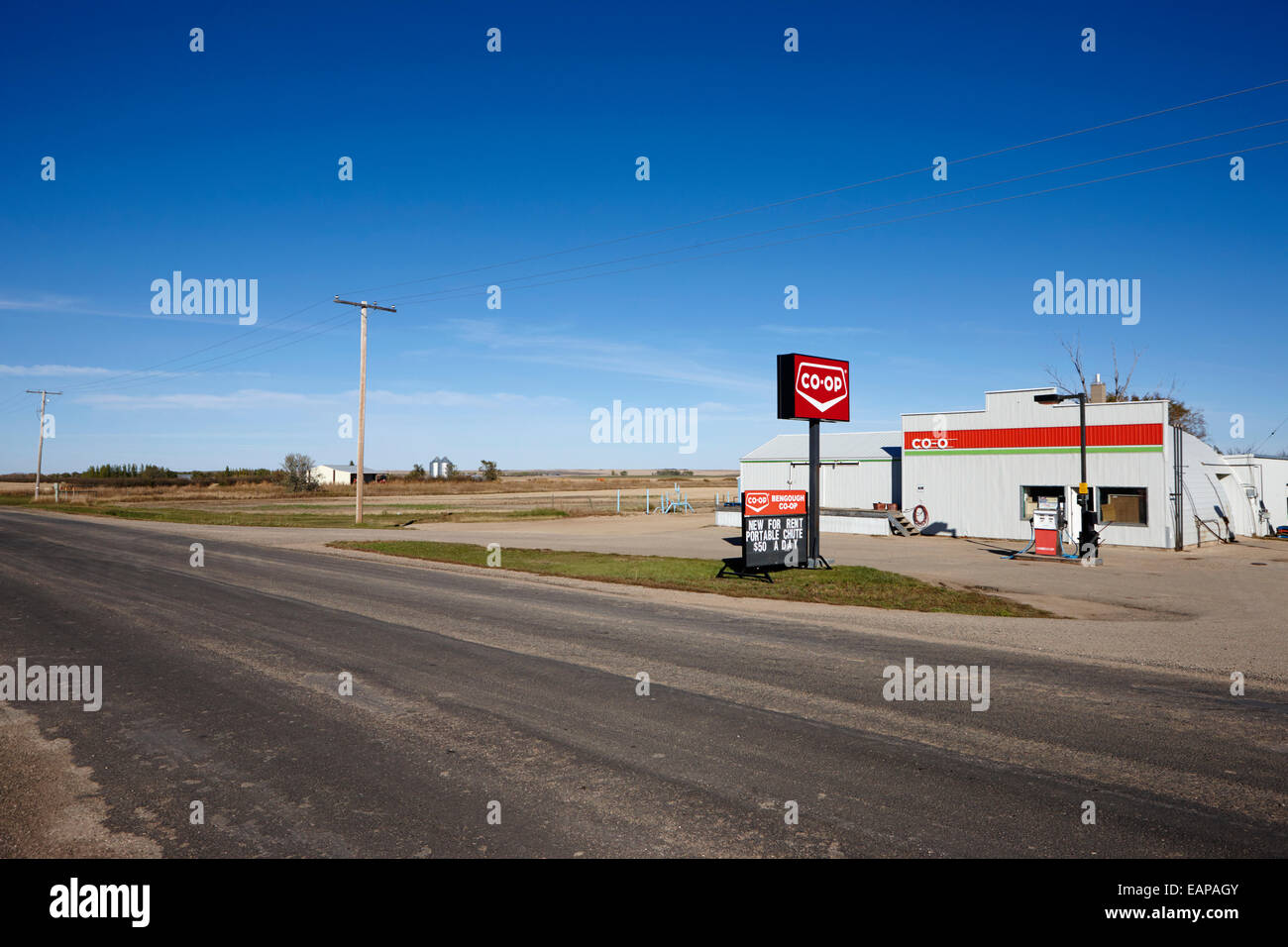 roadside co-op service station bengough Saskatchewan Canada Stock Photo