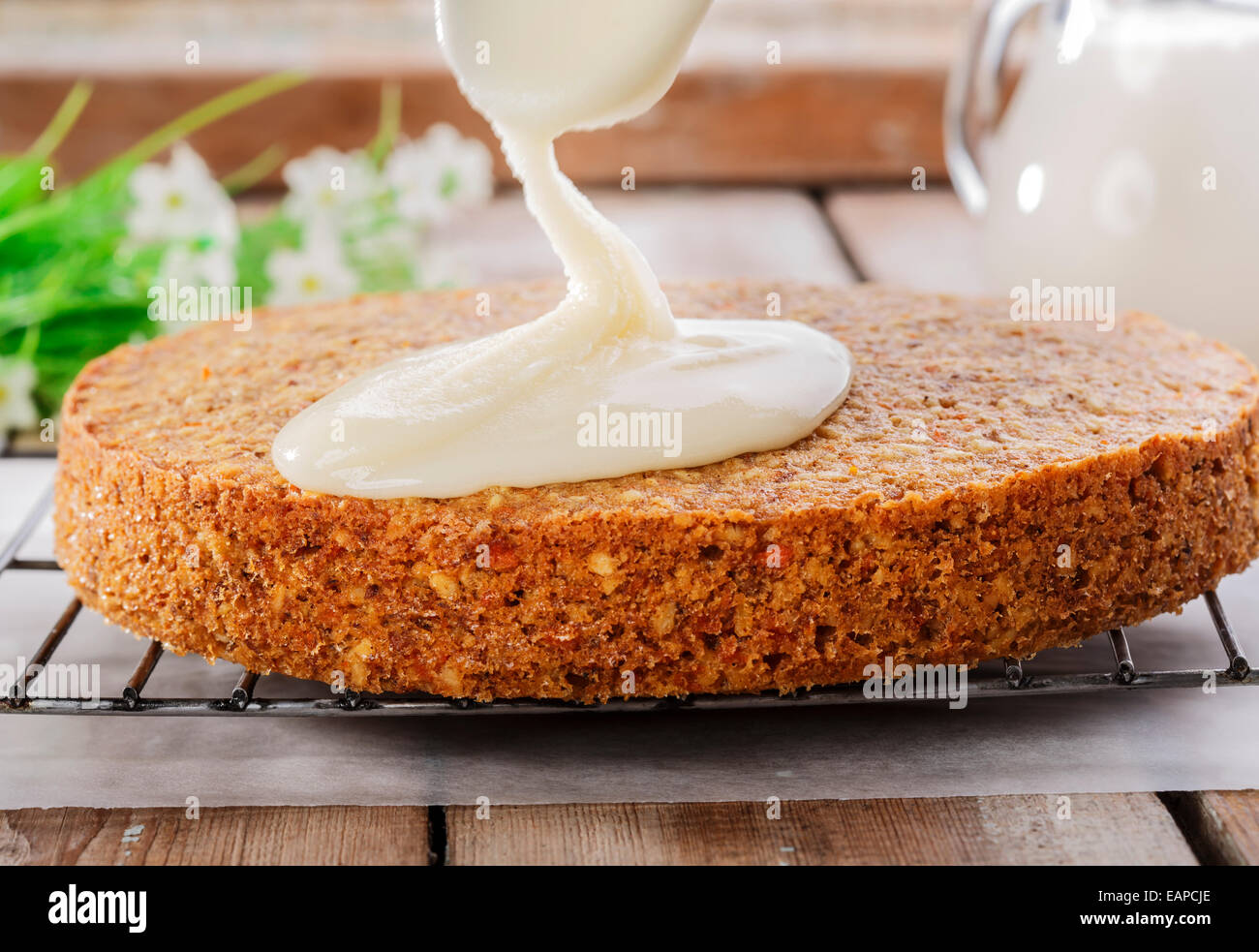 carrot cake with nuts Stock Photo Alamy