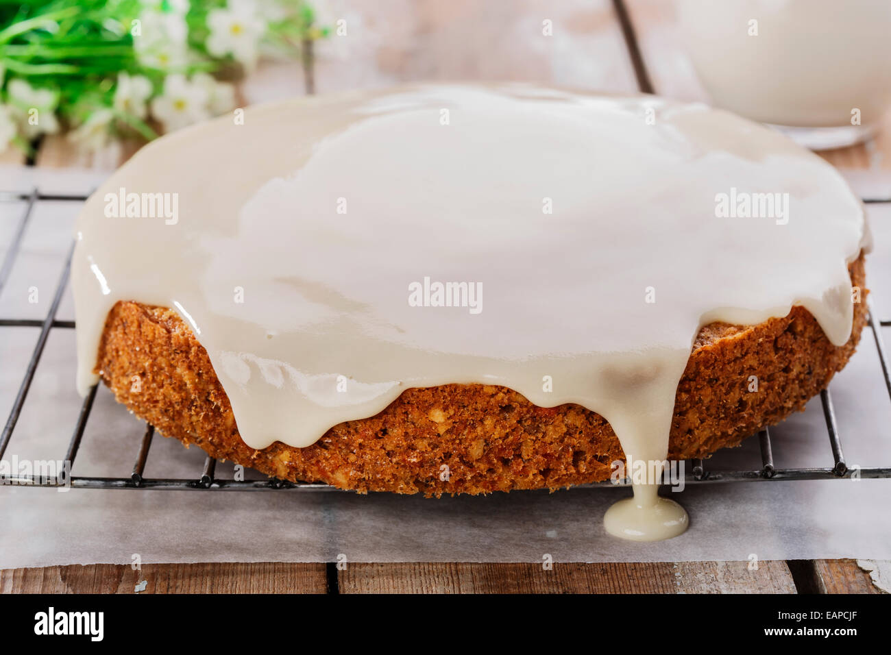 carrot cake with nuts Stock Photo Alamy