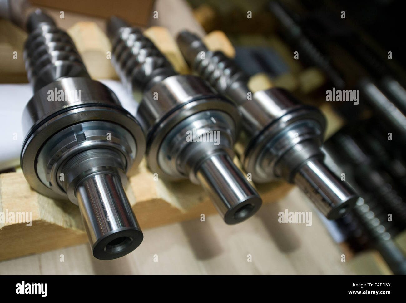Worm wheels, part of the motor, sit in the ThyssenKrupp Elevator
