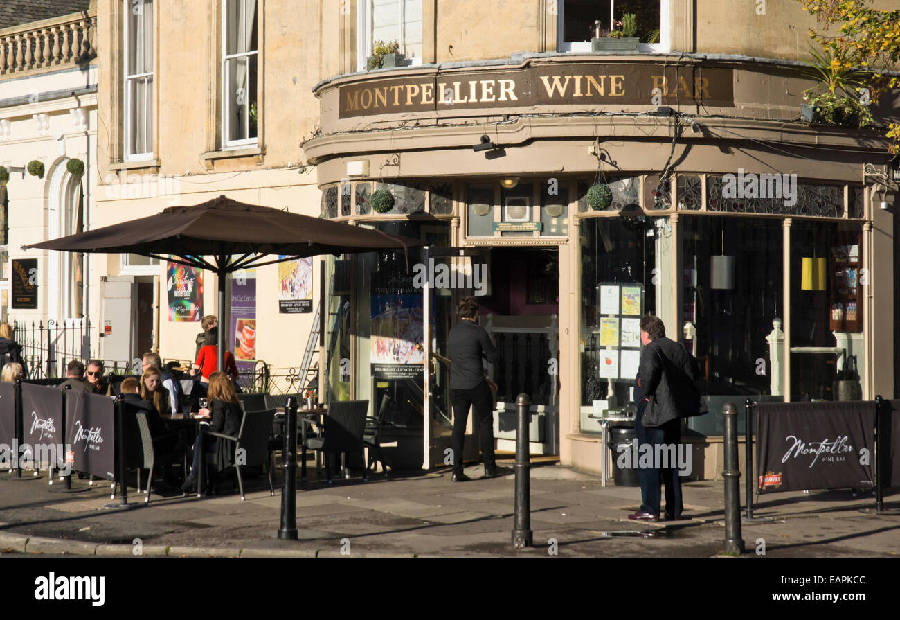 Cheltenham in Gloucestershire England UK Montpellier Wine Bar Stock