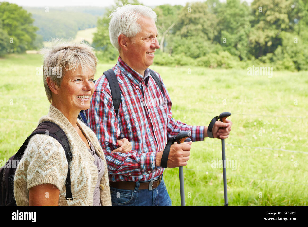 Couple man woman hiking hi-res stock photography and images - Alamy