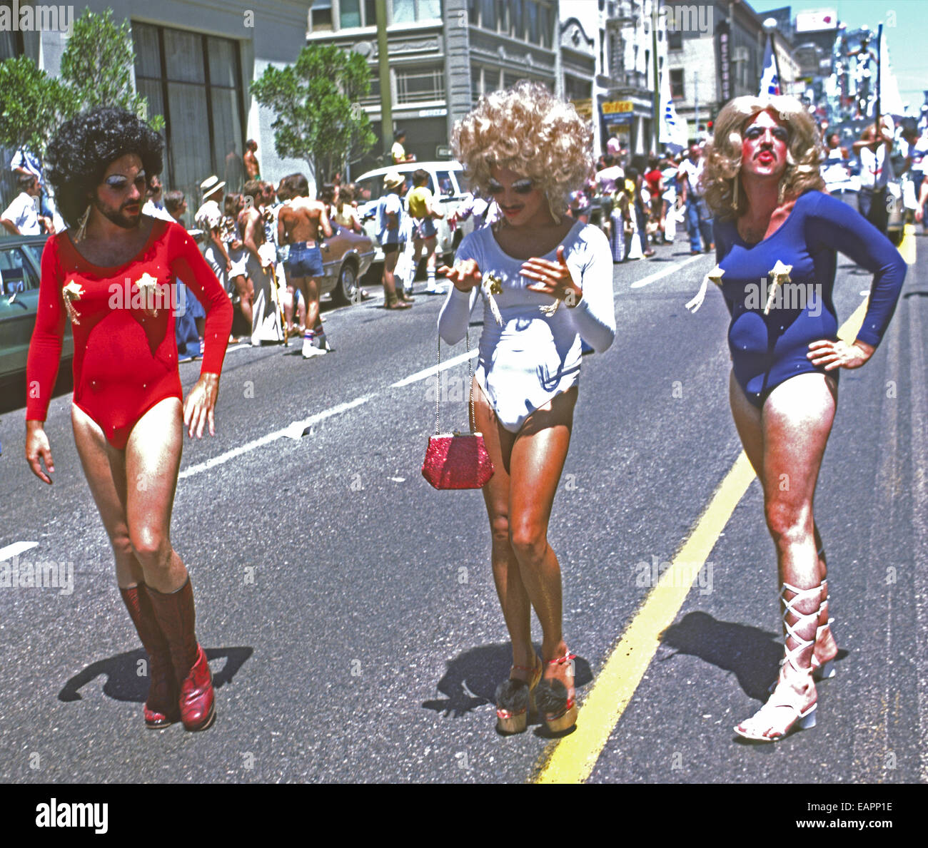 Polk Street Gay Freedom Day Parade , San Francisco, 1976 Stock Photo