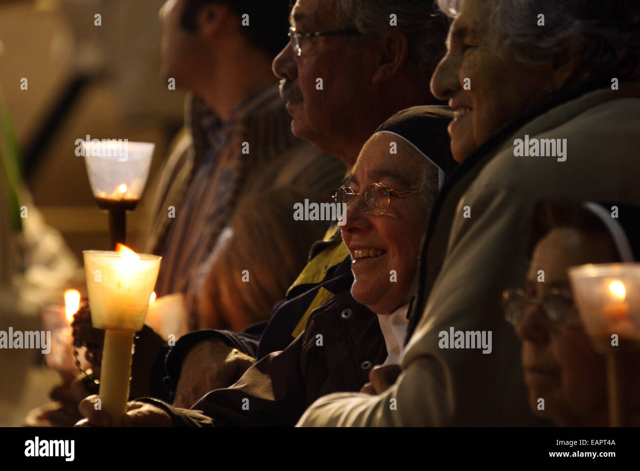 Pilgrims during vigil in Fatima's Sanctuary in Portugal Stock Photo Alamy