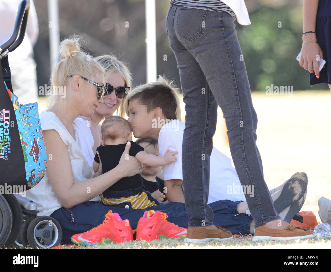 Gwen Stefani brings new baby Apollo Rossdale along to watch her older ...