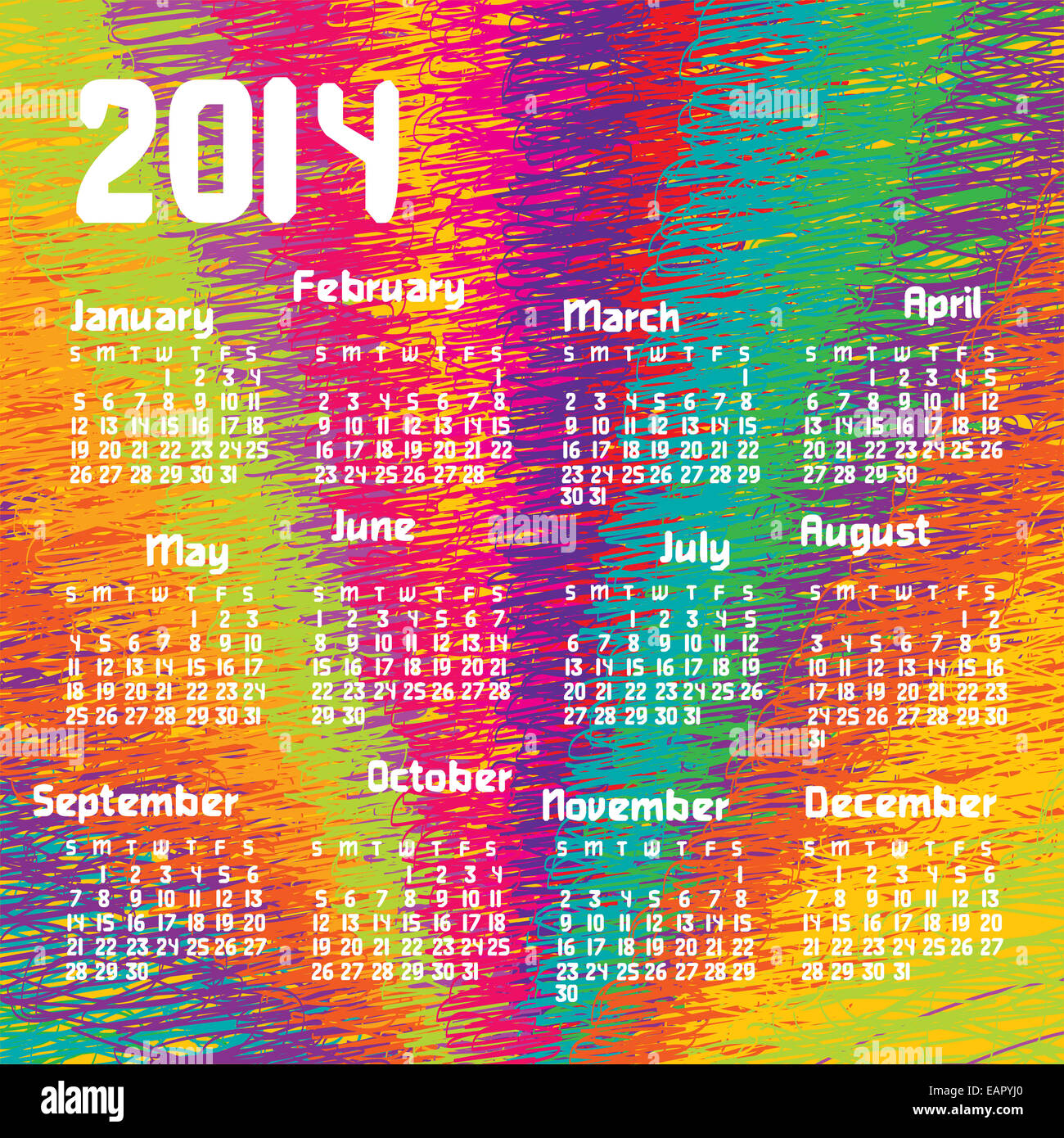 Calendar 2014 Stock Photo