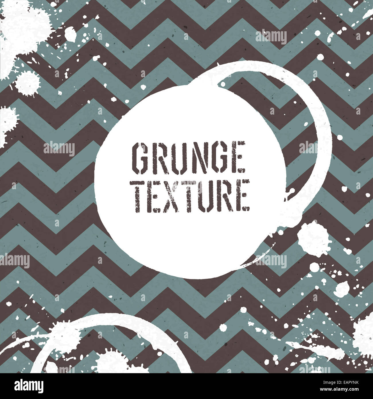 Grunge card. Zigzag pattern texture with stains. Vector Stock Photo