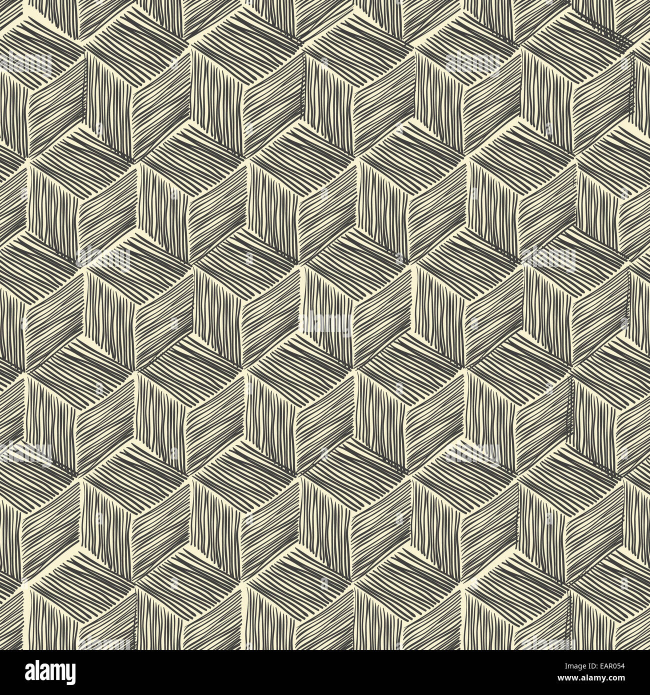 Seamless hand-drawn pattern rhombus. Vector Stock Photo