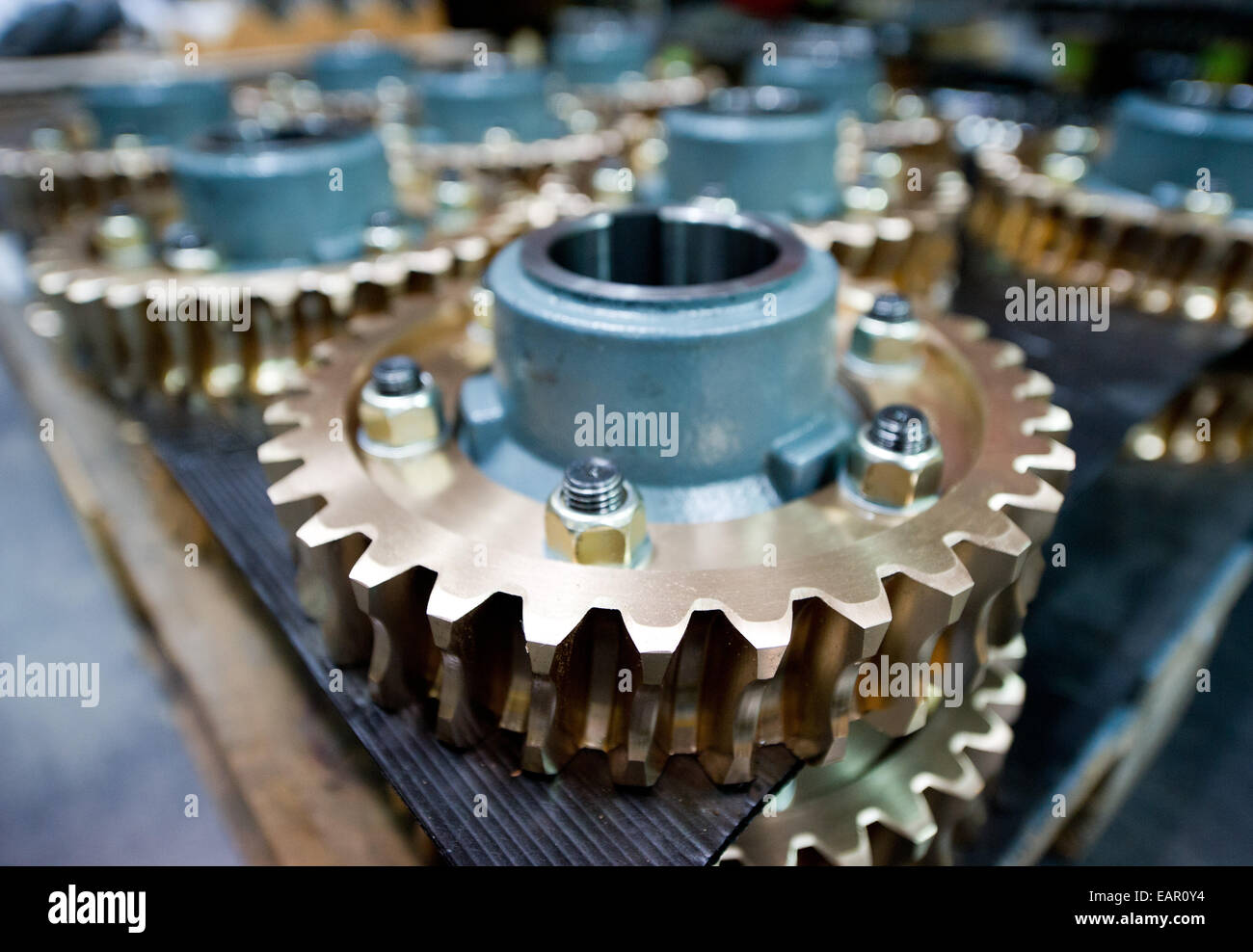 Worm wheels, part of the motor, sit in the ThyssenKrupp Elevator