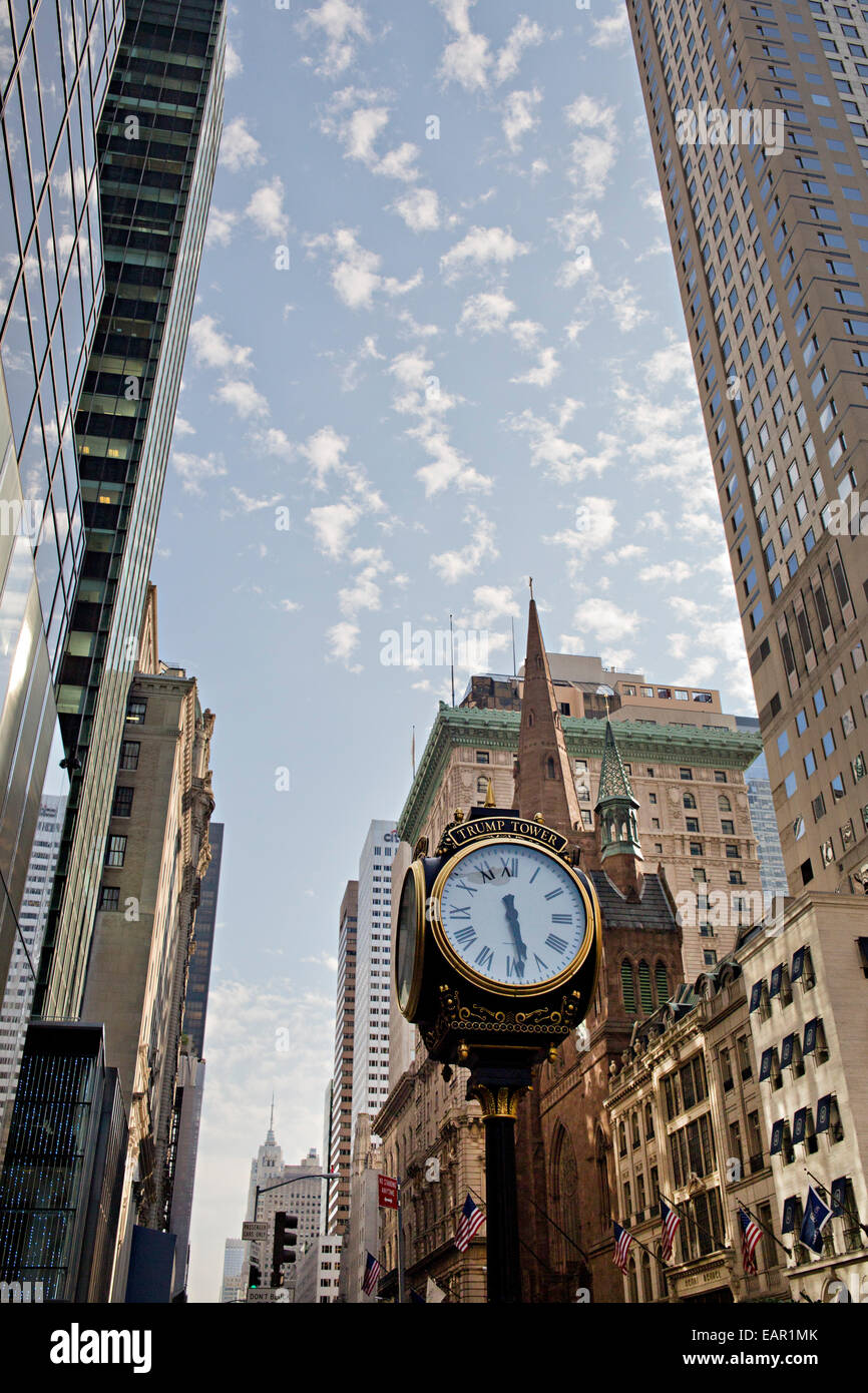 A view of the Trump Tower Clock in New York City, NY Stock Photo Alamy