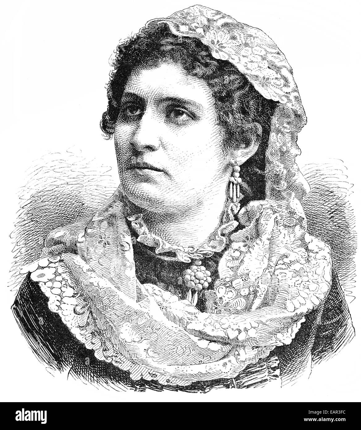 Hedwig Wachutta Rolandt, an Austrian singer of the 19th century, Portrait von Hedwig Wachutta Rolandt, eine österreichische Säng Stock Photo
