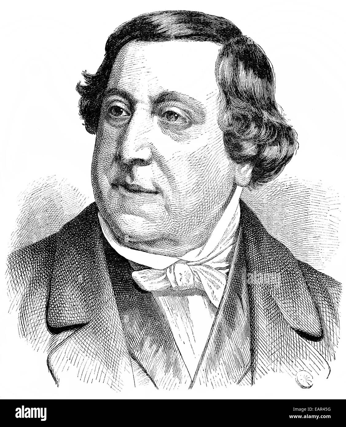 portrait of Gioachino Antonio Rossini, 1792-1868, Italian composer, opera composer of the Bel-Canto, Portrait von Gioachino Anto Stock Photo