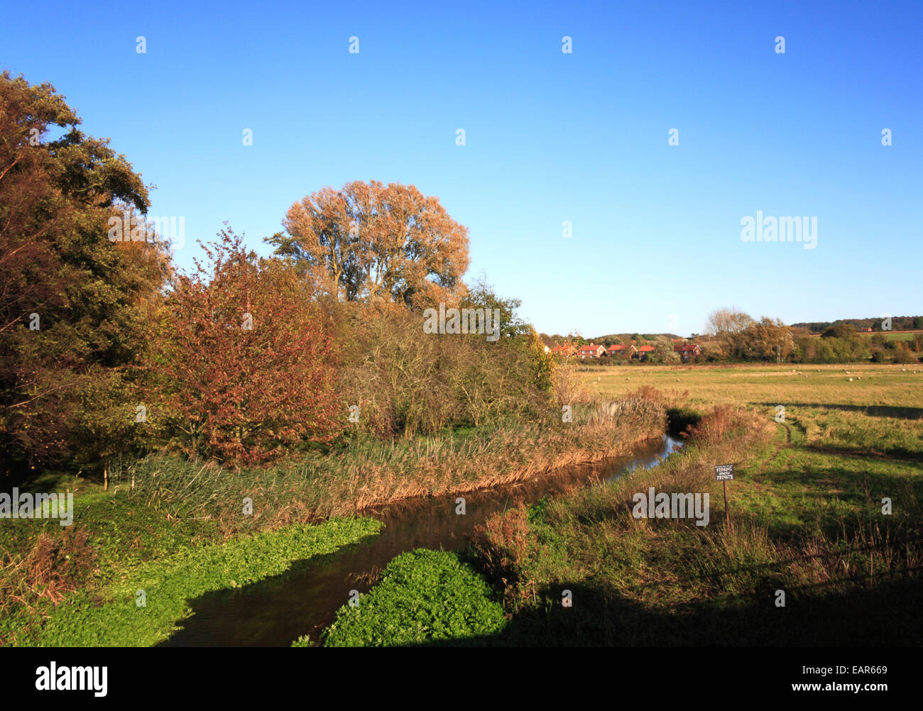 A view of the River Glaven and Glaven Valley at Wiveton, Norfolk ...