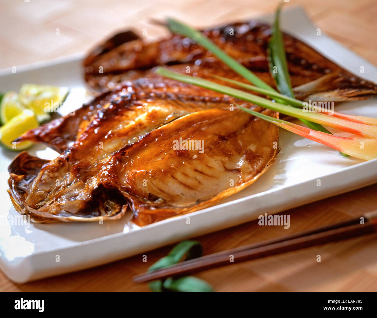 Japanese style grilled fish Stock Photo Alamy