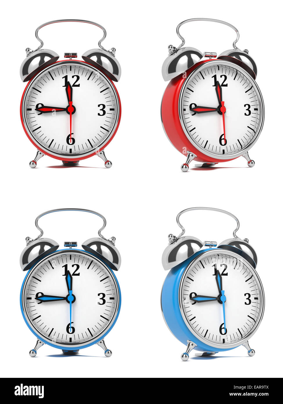 Colorful Old Style Alarm Clocks Stock Photo Alamy