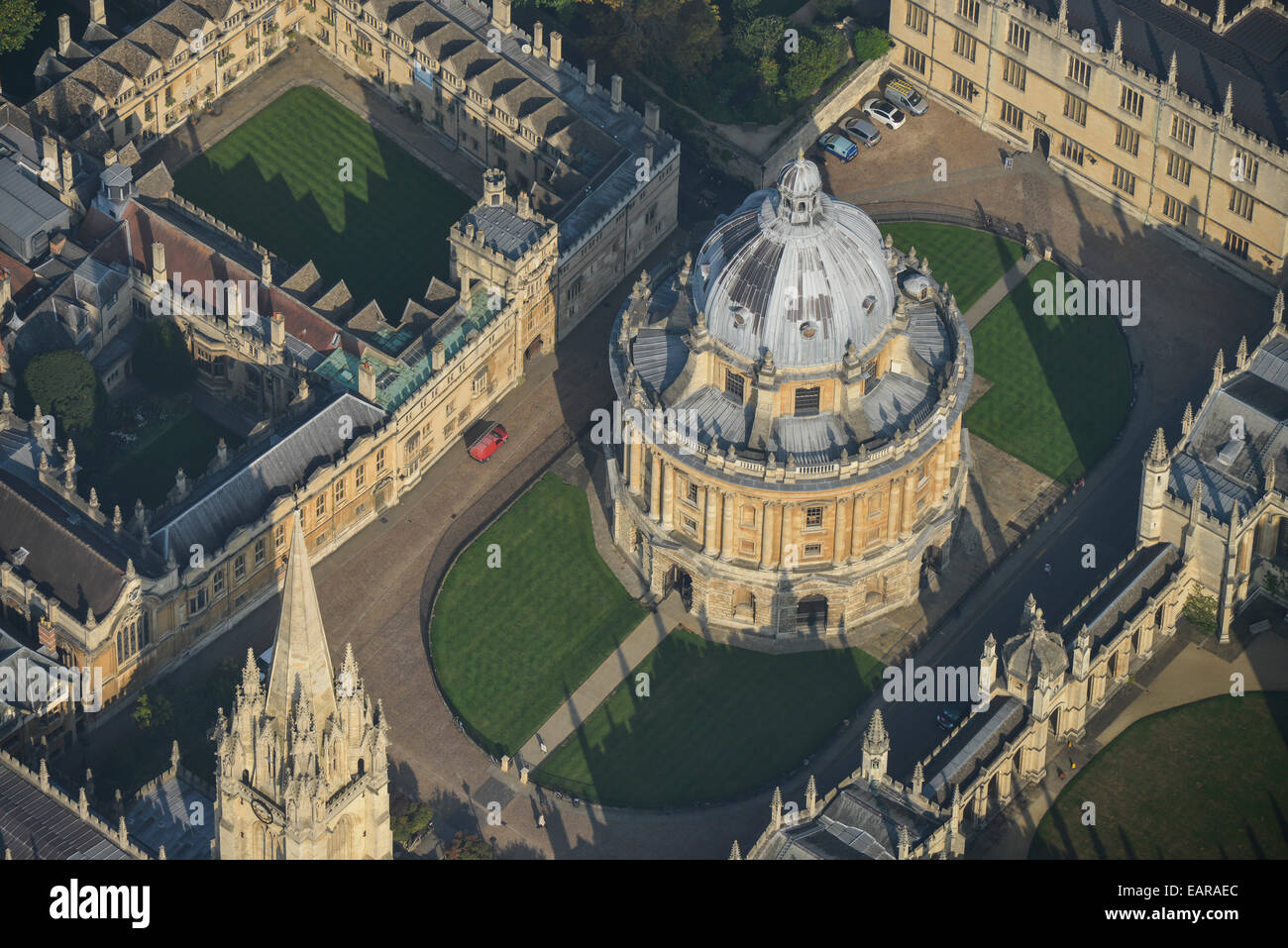 An aerial view of the Radcliffe Camera, a library at Oxford University Stock Photo