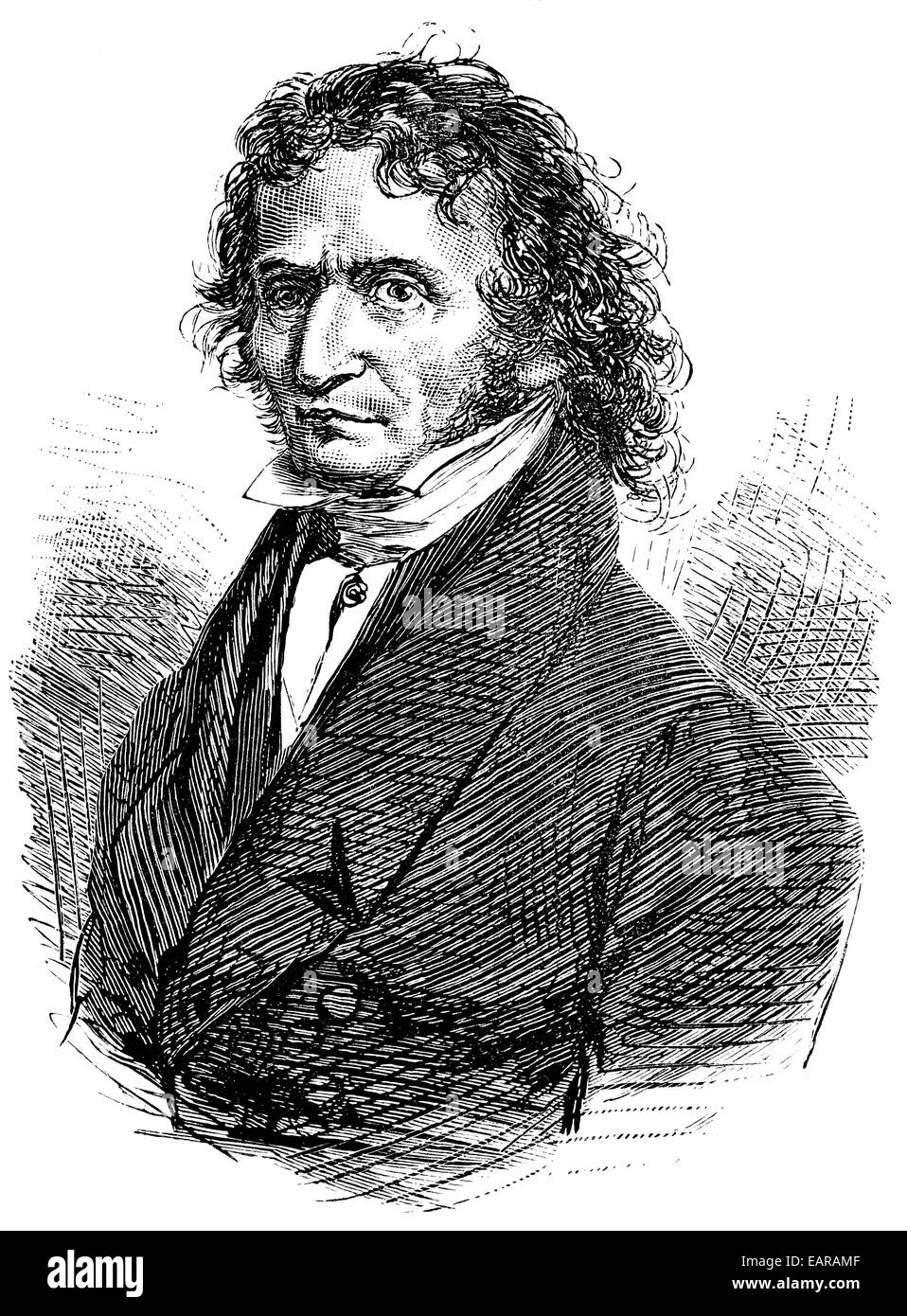 Nicolò or Niccolò Paganini, 1782-1840, Italian violinist, guitarist and composer, Historische Zeichnung, Portrait von Niccolò od Stock Photo