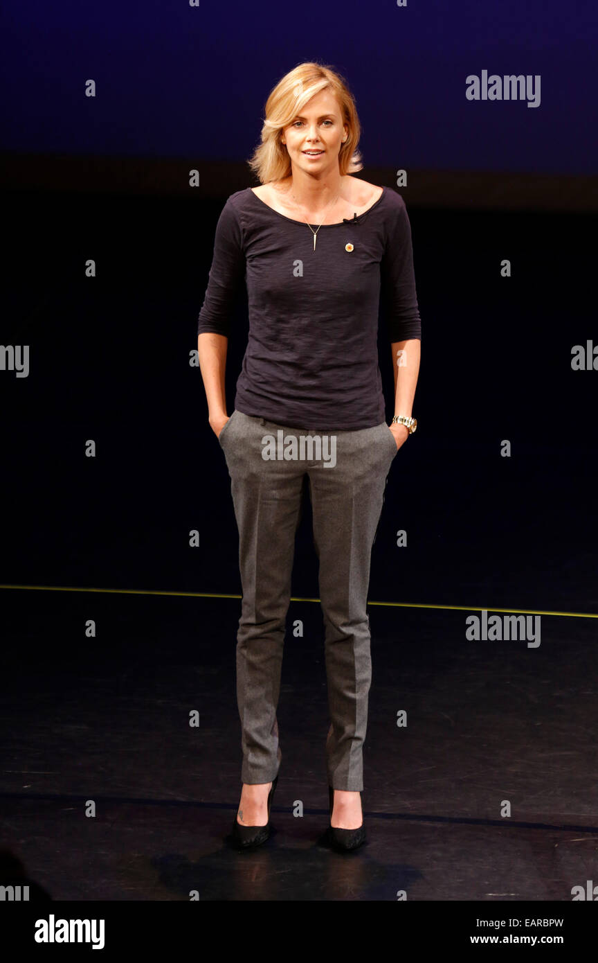 Actress Charlize Theron attends the launch of UNAIDS New Fast Track