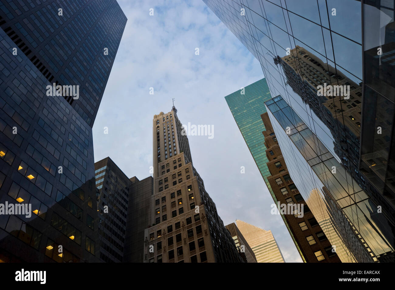 Skyscrapers on Park Avenue, Manhattan, New York City, New York, United States Stock Photo