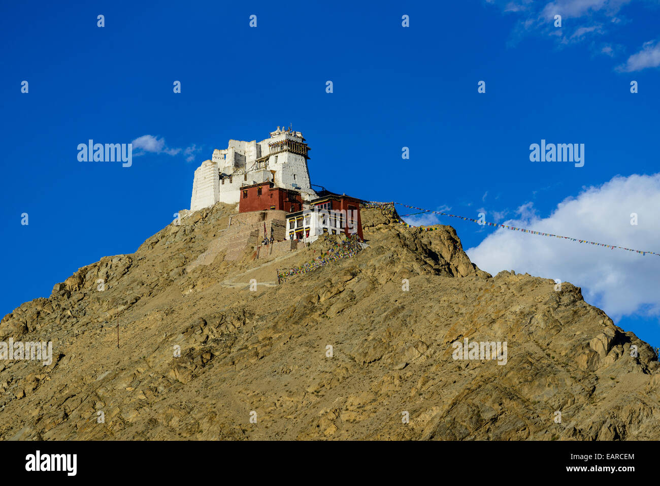 Namgyal Tsemo Gompa, built on a hill above Leh, Leh, Ladakh, Jammu and Kashmir, India Stock Photo