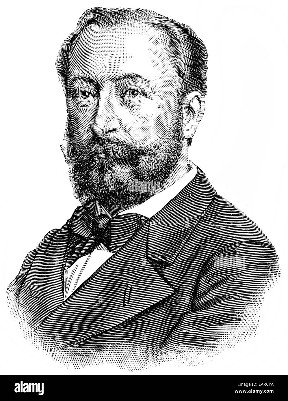 Camille saint-saens portrait Royalty Free Vector Image