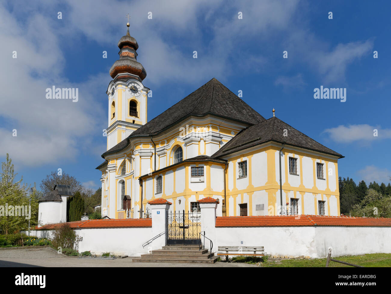 Heilig-Kreuz-Kirche or Holy Cross Church, Berbling, Bad Aibling, Upper Bavaria, Bavaria, Germany Stock Photo