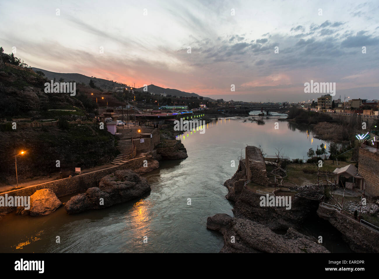 Khabur River, Zakho, Dohuk Province, Iraqi Kurdistan, Iraq Stock Photo
