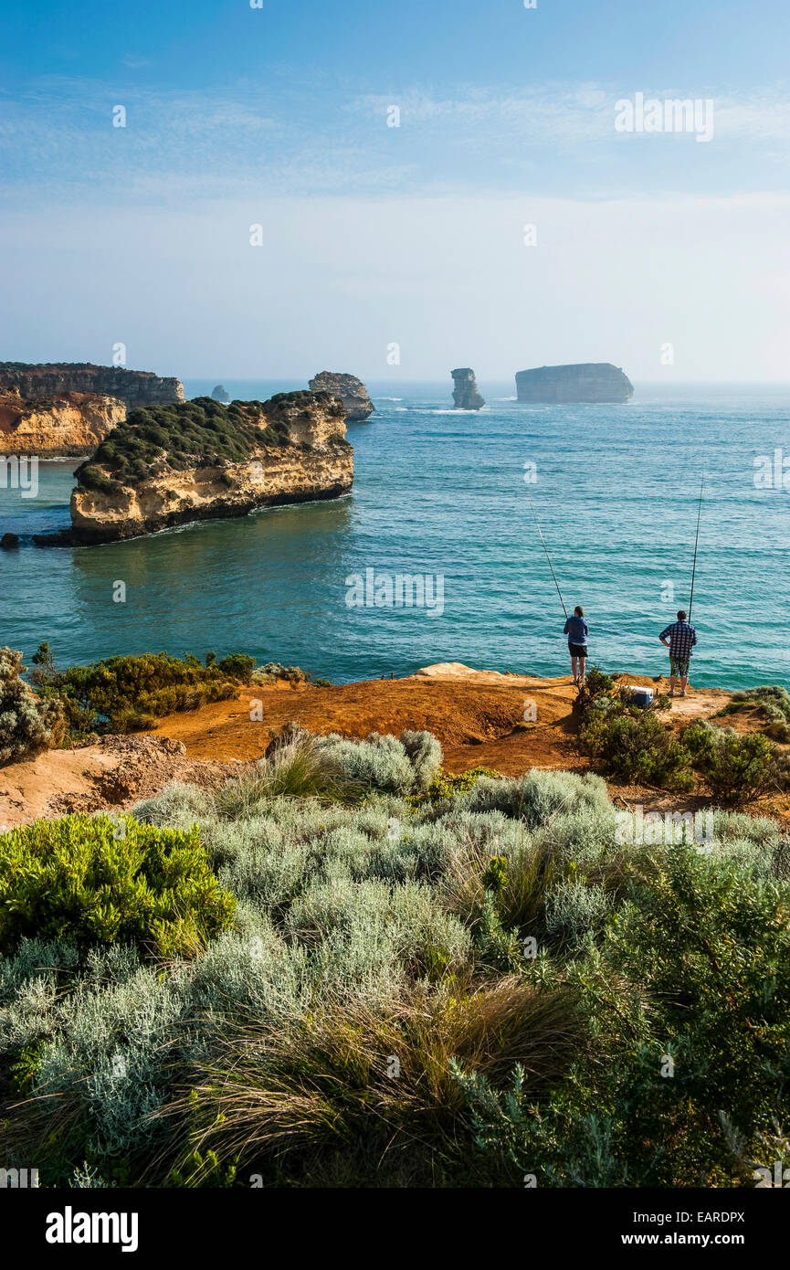 Bay of islands rock formations along the Great Ocean Road, Victoria, Australia Stock Photo